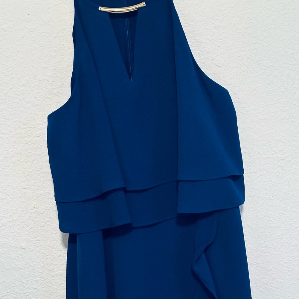 Kensie Asymmetrical Navy Dress